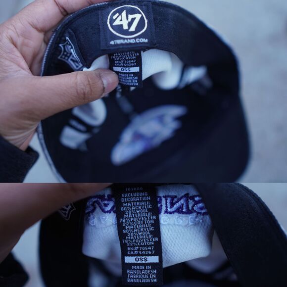 Baltimore Ravens ’47 Brand Crash Line Contender Hat Gray Black NFL Cap - Picture 5 of 12